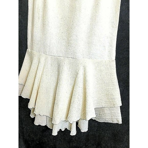 Mexico Lindo Embroider Asymmetrical Ruffleled Skirt M 100% Algodon Off White NWT - Picture 6 of 8